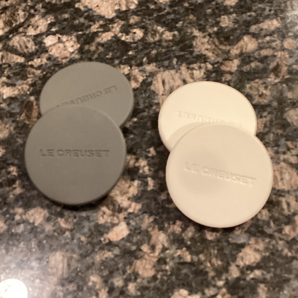 Le Creuset Gray and White Silicone Mill Caps